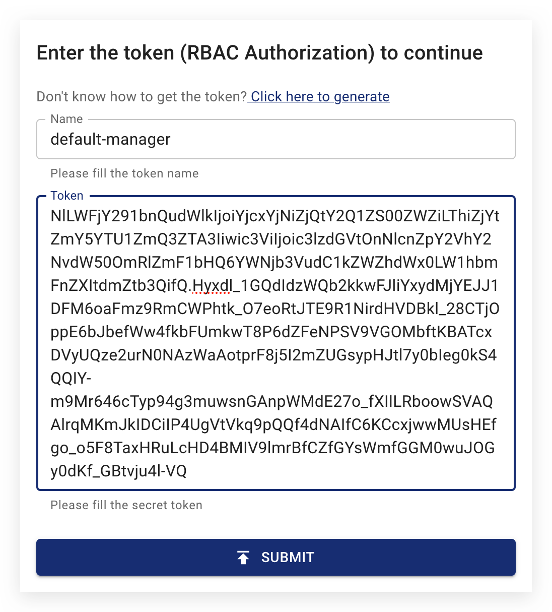 Dashboard Token Login 2